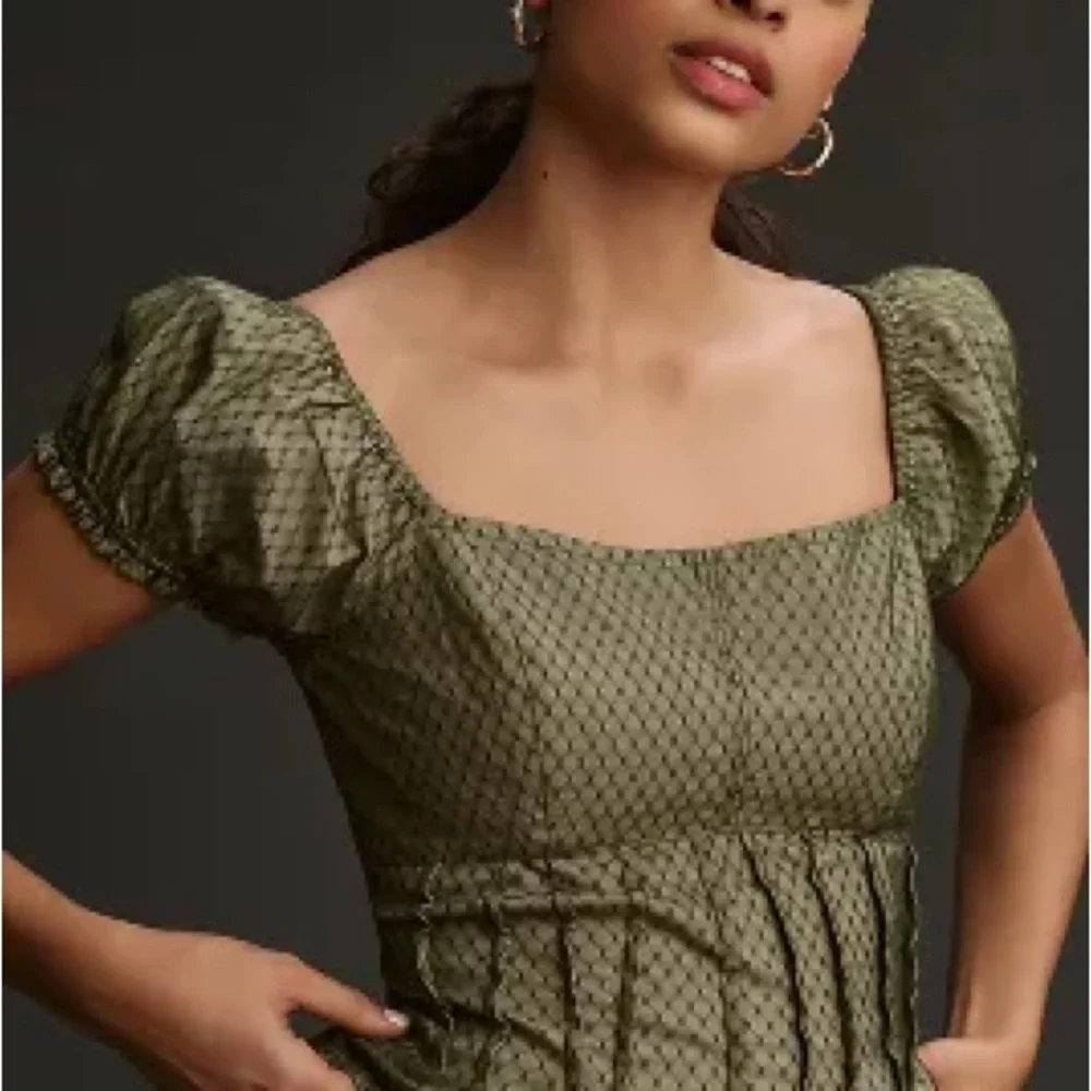 NWT: Anthropologie Puffed Cap-Sleeve Corset Top Sz M - Picture 1 of 9